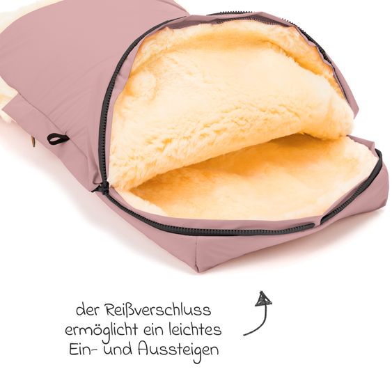 Fillikid Lammfell-Fußsack Bernina für Buggy, Sport- und Kinderwagen - Rosa