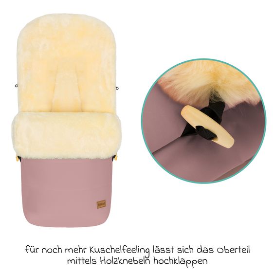 Fillikid Lammfell-Fußsack Bernina für Buggy, Sport- und Kinderwagen - Rosa