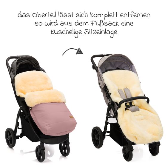 Fillikid Lammfell-Fußsack Bernina für Buggy, Sport- und Kinderwagen - Rosa