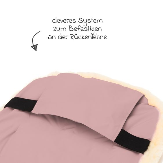 Fillikid Lammfell-Fußsack Bernina für Buggy, Sport- und Kinderwagen - Rosa