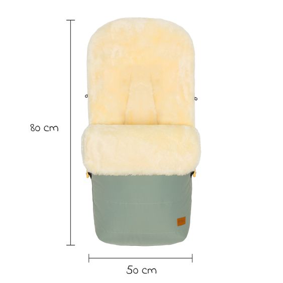 Fillikid Lammfell-Fußsack Bernina für Buggy, Sport- und Kinderwagen - Salbei