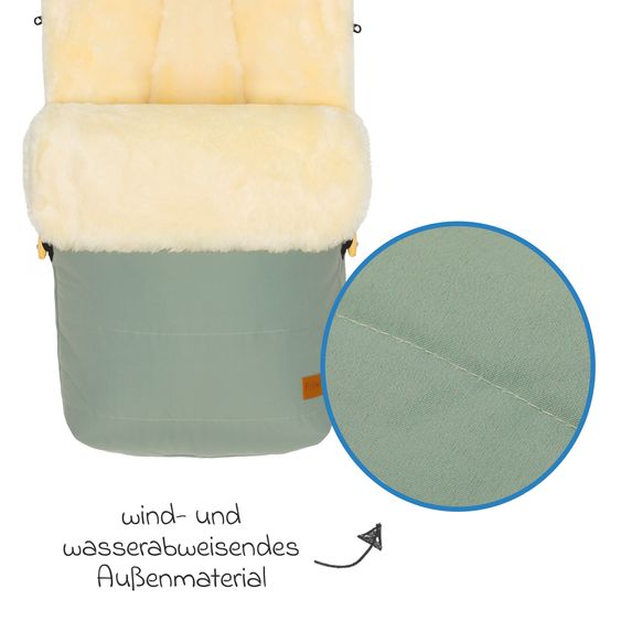 Fillikid Lammfell-Fußsack Bernina für Buggy, Sport- und Kinderwagen - Salbei