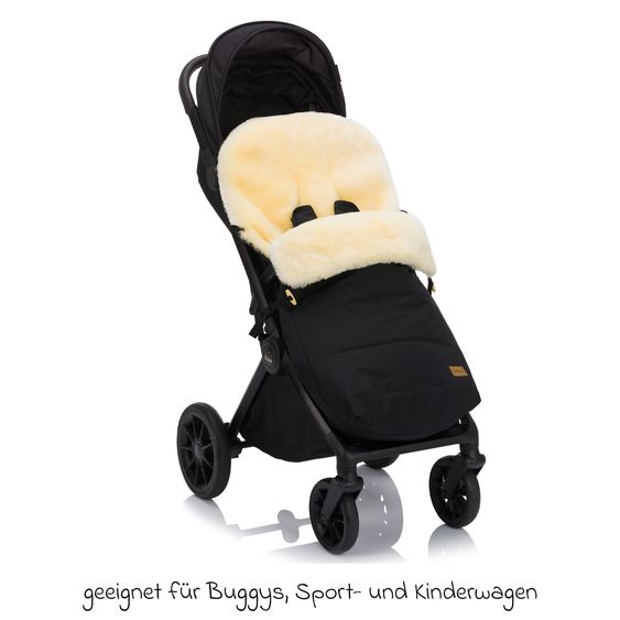 Fillikid Sheepskin Footmuff Bernina for buggy, sport and stroller - Black