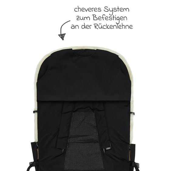 Fillikid Sheepskin Footmuff Bernina for buggy, sport and stroller - Black