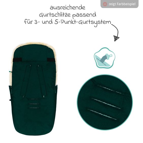 Fillikid Sacco a Pelo in Lana d'Agnello Bernina Reflect per Passeggino Leggero, Sportivo e Seggiolino auto - Nero