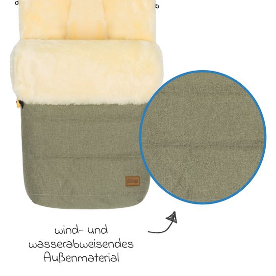 Fillikid Lammfell-Fußsack Bernina Style für Buggy, Sport- und Kinderwagen - Pistazie