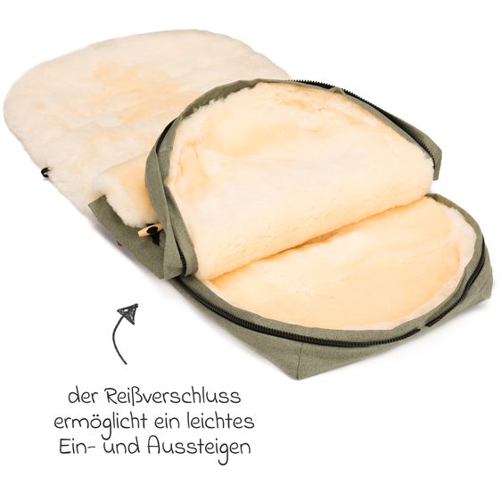 Fillikid Lammfell-Fußsack Bernina Style für Buggy, Sport- und Kinderwagen - Pistazie