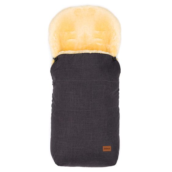 Fillikid Lammfell-Fußsack Brünn - Melange Dunkelgrau