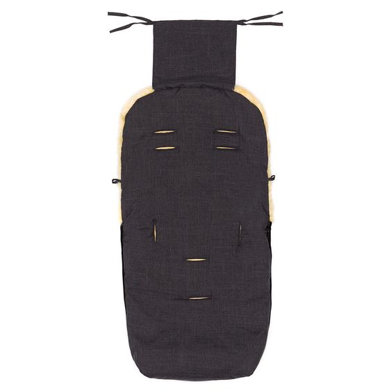 Fillikid Lammfell-Fußsack Brünn - Melange Dunkelgrau