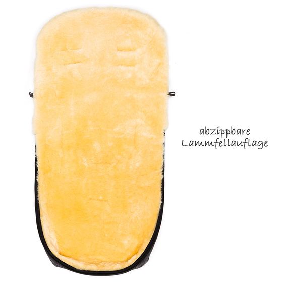 Fillikid Lammfell-Fußsack Brünn - Melange Dunkelgrau