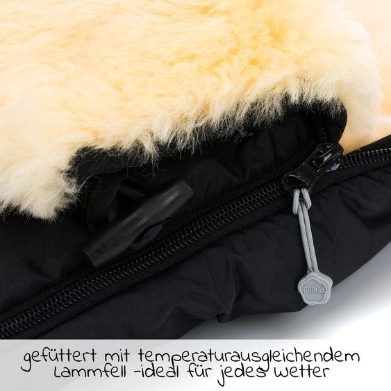Fillikid Lammfell-Fußsack Makalu - Schwarz