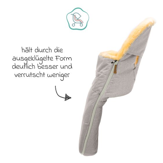 Fillikid Lammfell-Fußsack Makalu Style für Buggy, Sport- und Kinderwagen - Champagner