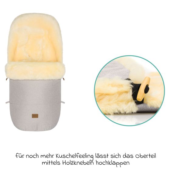 Fillikid Lammfell-Fußsack Makalu Style für Buggy, Sport- und Kinderwagen - Champagner