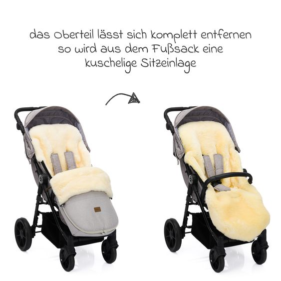Fillikid Lammfell-Fußsack Makalu Style für Buggy, Sport- und Kinderwagen - Champagner