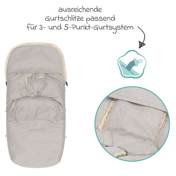 Fillikid Lammfell-Fußsack Makalu Style für Buggy, Sport- und Kinderwagen - Champagner