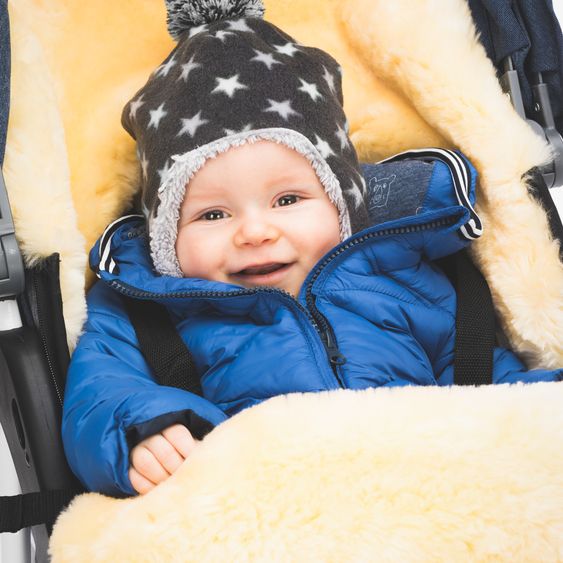 Fillikid Lammfell-Fußsack Makalu Style für Buggy, Sport- und Kinderwagen - Ebenholz