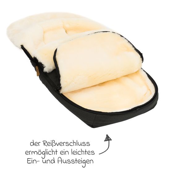 Fillikid Lammfell-Fußsack Makalu Style für Buggy, Sport- und Kinderwagen - Ebenholz