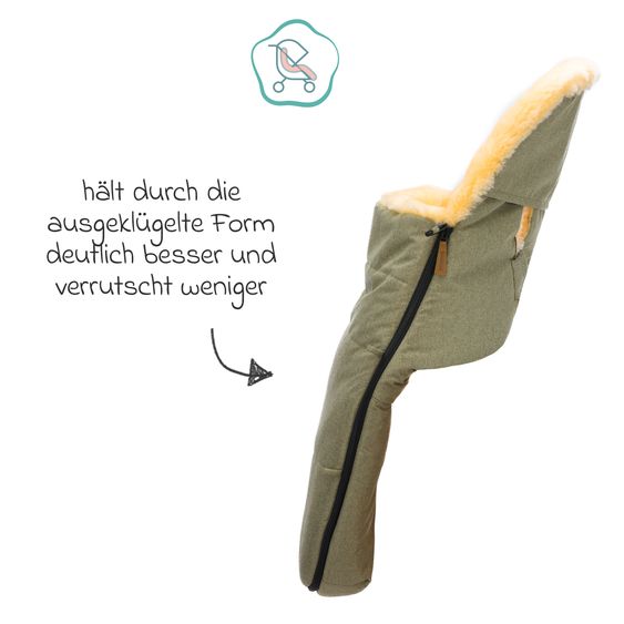 Fillikid Lammfell-Fußsack Makalu Style für Buggy, Sport- und Kinderwagen - Pistazie
