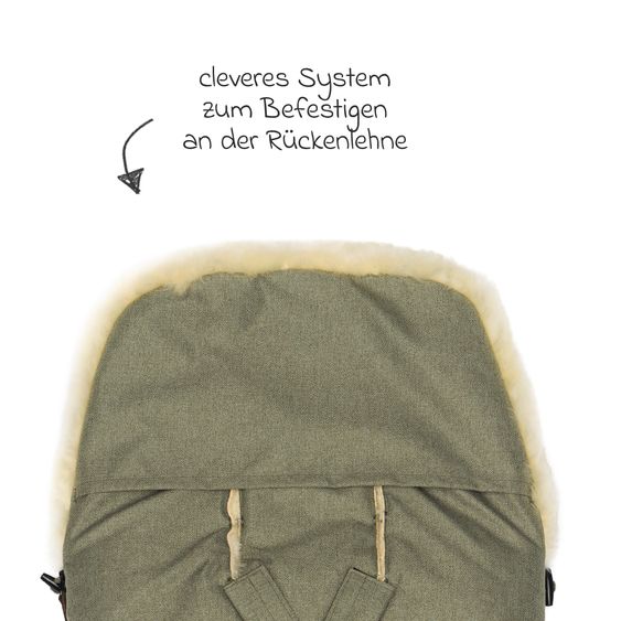 Fillikid Lammfell-Fußsack Makalu Style für Buggy, Sport- und Kinderwagen - Pistazie