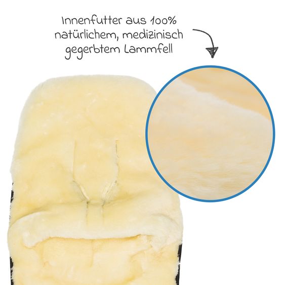 Fillikid Lammfell-Fußsack Makalu Style für Buggy, Sport- und Kinderwagen - Pistazie