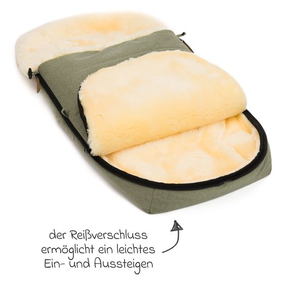 Fillikid Lammfell-Fußsack Makalu Style für Buggy, Sport- und Kinderwagen - Pistazie
