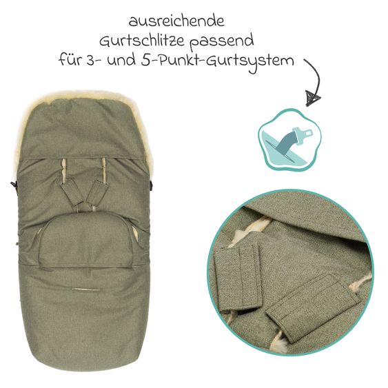 Fillikid Lammfell-Fußsack Makalu Style für Buggy, Sport- und Kinderwagen - Pistazie
