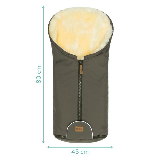 Fillikid Sacco a Pelo in Lana d'Agnello Pamir per Seggiolino auto per neonati & Navicelle - Oliva