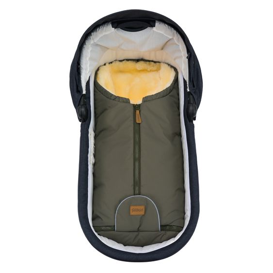 Fillikid Sacco a Pelo in Lana d'Agnello Pamir per Seggiolino auto per neonati & Navicelle - Oliva