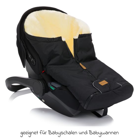 Fillikid Sacco a Pelo in Lana d'Agnello Pamir per Seggiolino auto per neonati & Navicelle - Nero