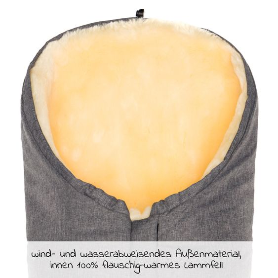 Fillikid Lammfell-Fußsack Tacama - Hellgrau Melange
