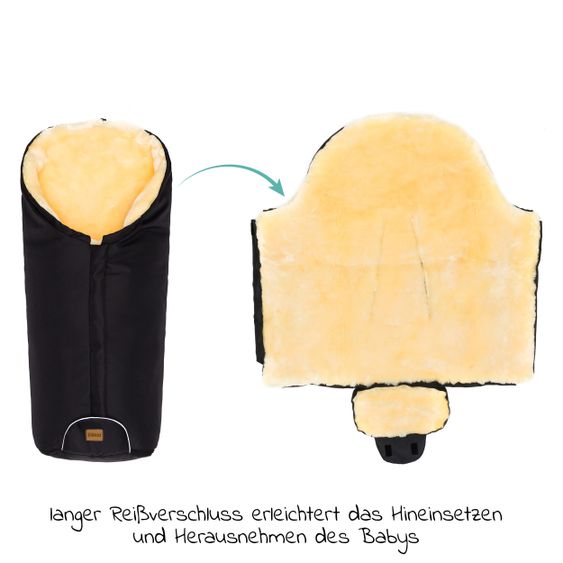 Fillikid Lammfell-Fußsack Tacama - Schwarz