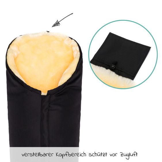 Fillikid Lammfell-Fußsack Tacama - Schwarz