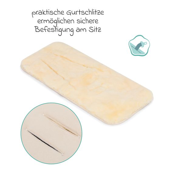 Fillikid Lambskin Insert for infant car seats and strollers 33.5 x 73 cm - Natural