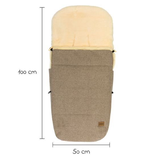 Fillikid Lammwoll-Fußsack Bernina Wool für Buggy, Sport- und Kinderwagen - Braun