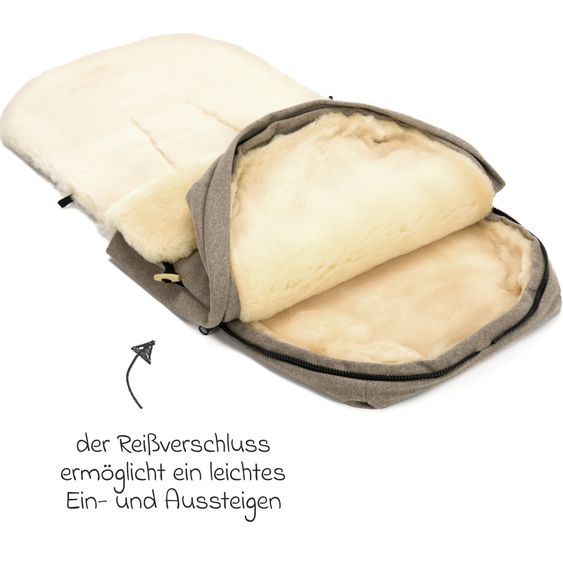 Fillikid Lammwoll-Fußsack Bernina Wool für Buggy, Sport- und Kinderwagen - Braun