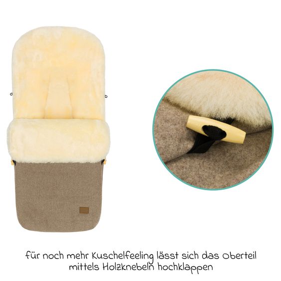 Fillikid Lammwoll-Fußsack Bernina Wool für Buggy, Sport- und Kinderwagen - Braun
