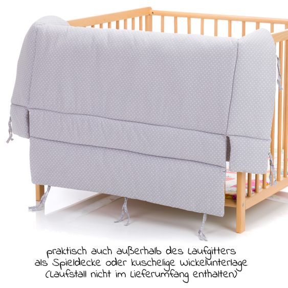 Fillikid Laufstalleinlage Flexi für Laufgitter mit 75 x 100 cm & 100 x 100 cm - kleine Punkte Exklusiv - Grau