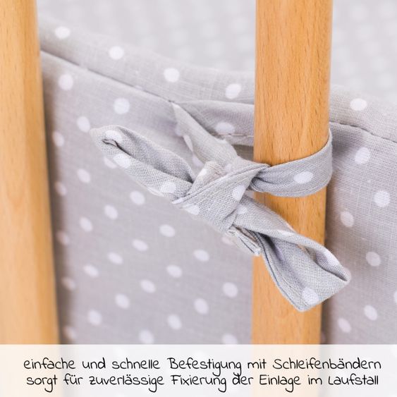 Fillikid Laufstalleinlage Flexi für Laufgitter mit 75 x 100 cm & 100 x 100 cm - kleine Punkte Exklusiv - Grau