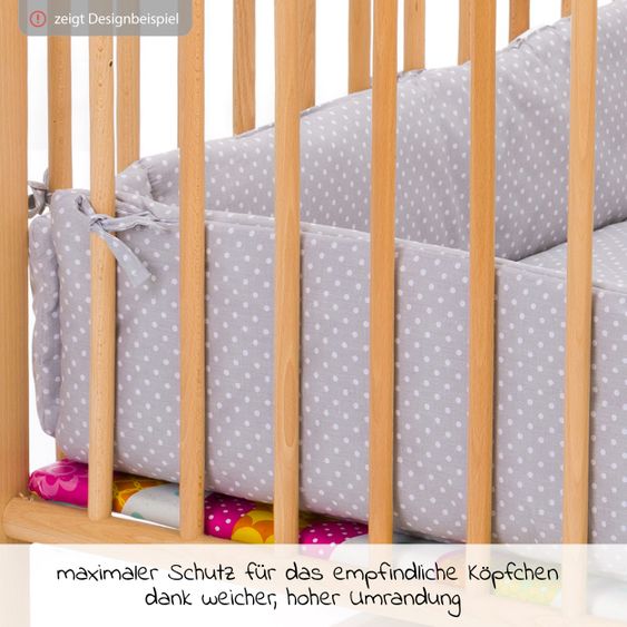 Fillikid Laufstalleinlage Flexi für Laufgitter mit 75 x 100 cm & 100 x 100 cm - kleine Punkte Exklusiv - Grau