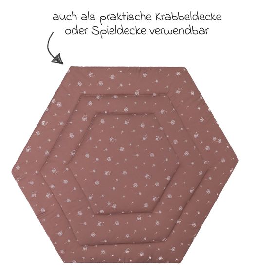 Fillikid Laufstalleinlage für 6-eck Laufgitter Jersey - Pusteblume - Rosa