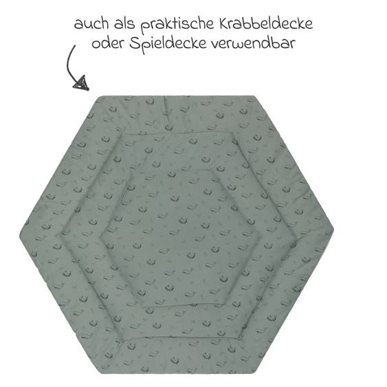 Fillikid Laufstalleinlage für 6-eck Laufgitter Jersey - Wal - Grün