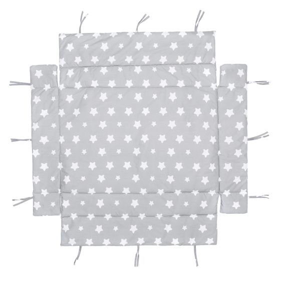 Fillikid Laufstalleinlage für Laufgitter mit 75 x 100 cm & 100 x 100 cm - Sterne - Grau