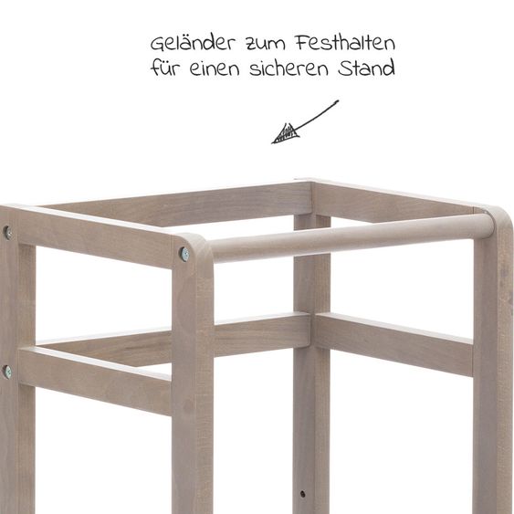 Fillikid Learning tower 3-fold height adjustable up to 90 kg loadable - Gray