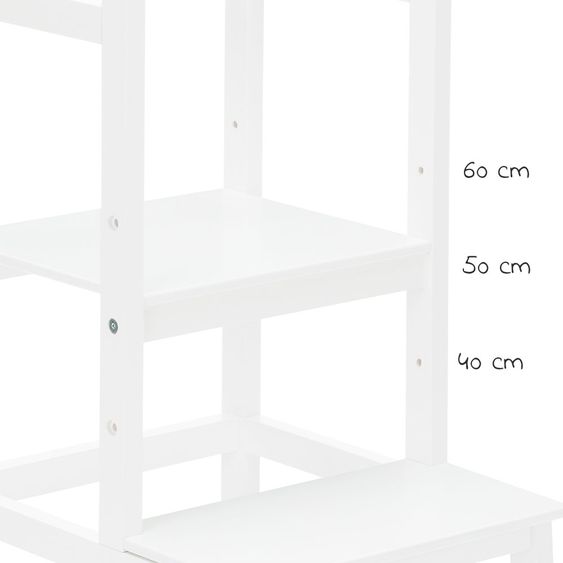 Fillikid Torre di apprendimento a 3 pieghe regolabile in altezza fino a 90 kg - Bianco