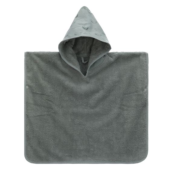 Fillikid Poncho weich, saugfähig und sanft zur Haut 59 x 54 cm - Wal - Grün