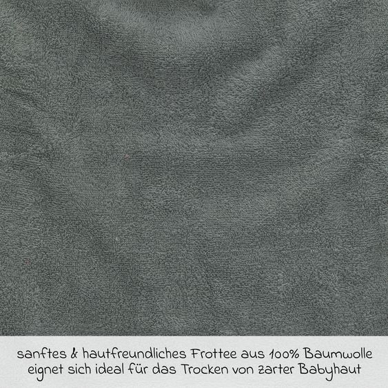 Fillikid Poncho weich, saugfähig und sanft zur Haut 59 x 54 cm - Wal - Grün