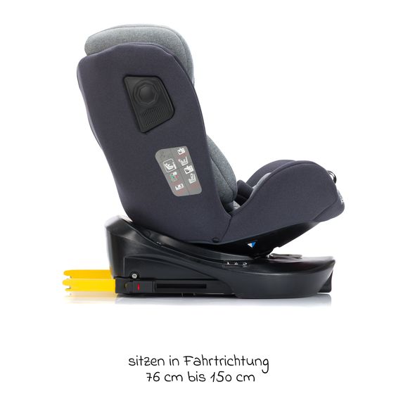 Fillikid Reboarder-Kindersitz Nico 360° drehbar ab Geburt - 12 Jahre (40 cm - 150 cm) mit Isofix-Base - Hellgrau
