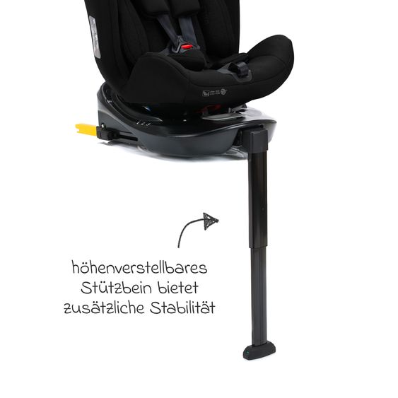 Fillikid Reboarder-Kindersitz Nico 360° drehbar ab Geburt - 12 Jahre (40 cm - 150 cm) mit Isofix-Base - Schwarz
