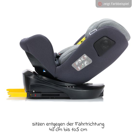 Fillikid Reboarder-Kindersitz Nico 360° drehbar ab Geburt - 12 Jahre (40 cm - 150 cm) mit Isofix-Base - Schwarz