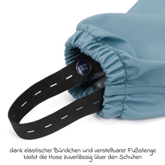 Fillikid Regenhose windicht, wasserabweisend, atmungsaktiv mit versiegelten Nähten und elastichen Beinabschlüsse - Blau - Gr. 98/104